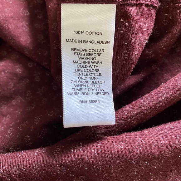 Express Men's 100% Cotton Button Down Shirt - Maroon - XL - Extra Slim Fit - Picture 5 of 5